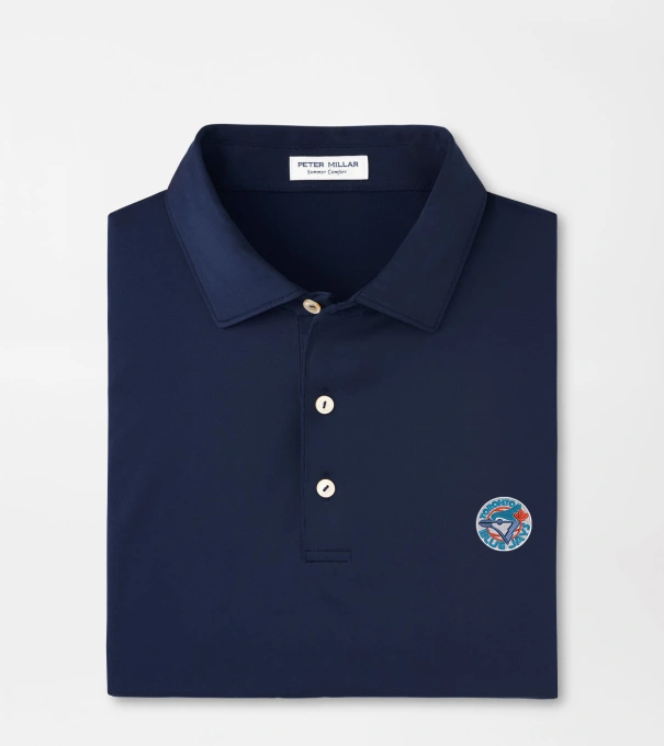 Cooperstown Toronto Blue Jays Solid Performance Jersey Polo in Navy