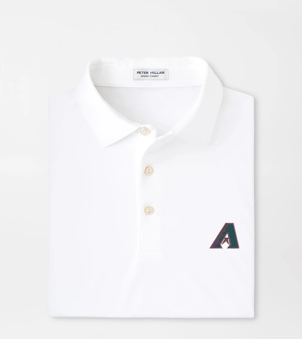 Cooperstown Arizona Diamondbacks Solid Performance Jersey Polo in White