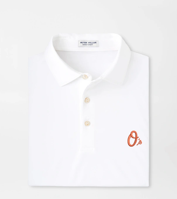 Cooperstown Baltimore Orioles Solid Performance Jersey Polo in White