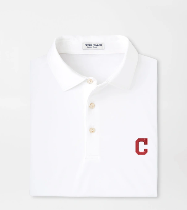 Cooperstown Cleveland Guardians Solid Performance Jersey Polo in White