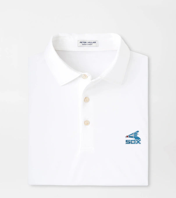 Cooperstown Chicago White Sox Solid Performance Jersey Polo in White