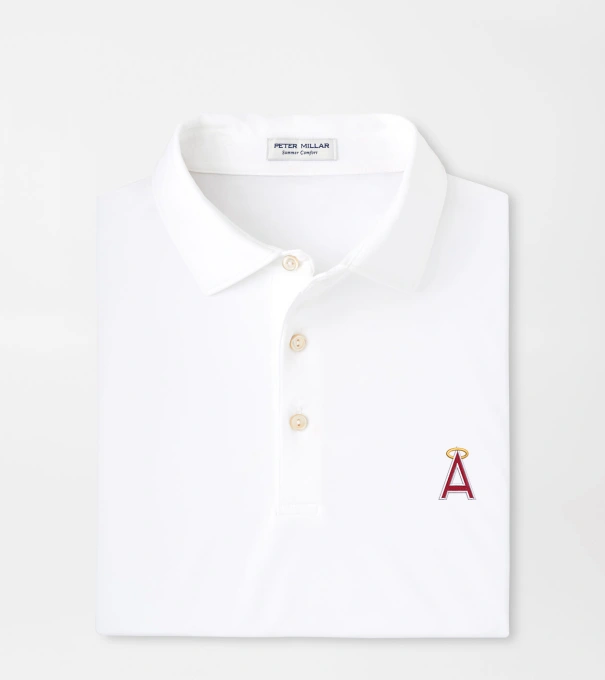 Cooperstown Los Angeles Angels Solid Performance Jersey Polo in White