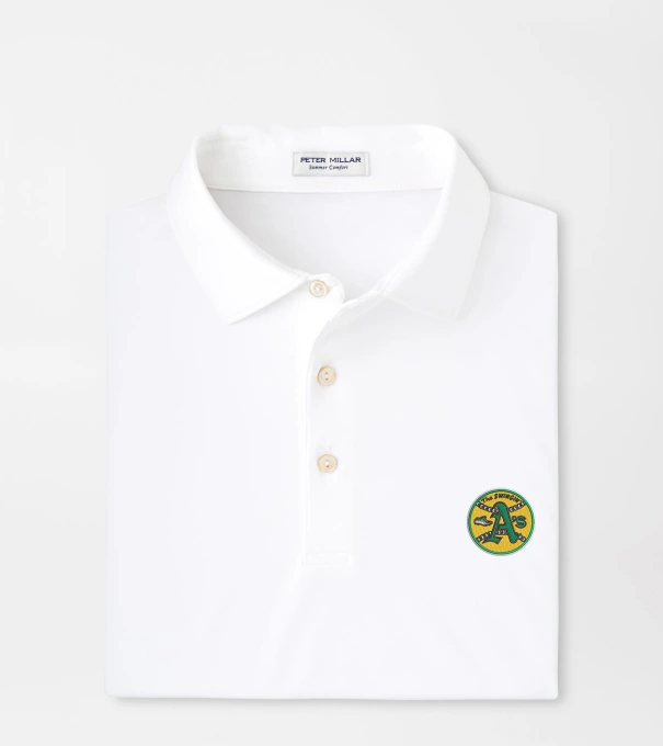 Cooperstown Athletics Solid Performance Jersey Polo in White