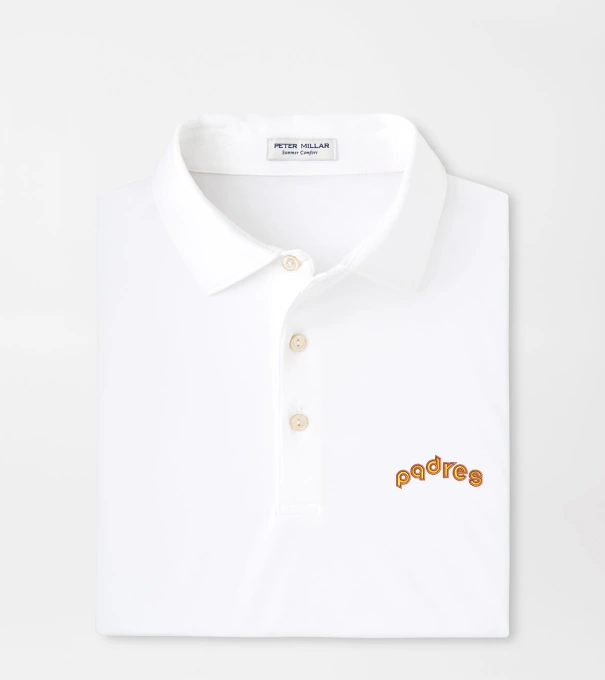 Cooperstown San Diego Padres Solid Performance Jersey Polo in White