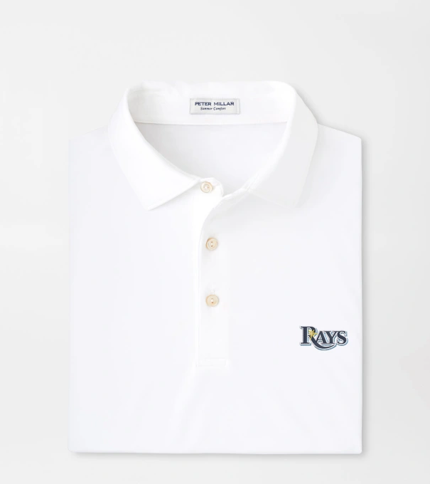 Cooperstown Tampa Bay Rays Solid Performance Jersey Polo in White
