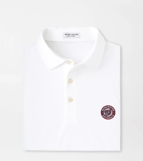 Cooperstown Washington Nationals Solid Performance Jersey Polo in White