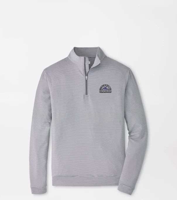 Cooperstown Colorado Rockies Perth Sugar Stripe Performance Quarter-Zip in Iron/White