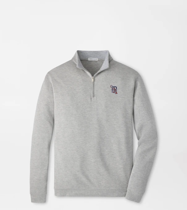 Cooperstown Detroit Tigers Crown Comfort Quarter-Zip Pullover in Light Grey