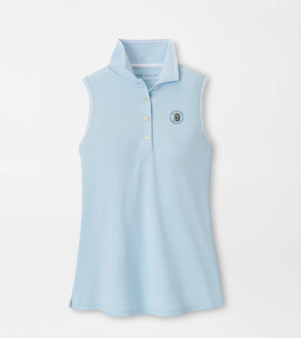 126th U.S. Open Canterbury Tipped Sport Mesh Sleeveless Polo in BLUE BRISK/WHITE
