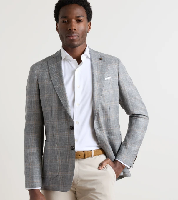Denby Plaid Soft Jacket in Argento