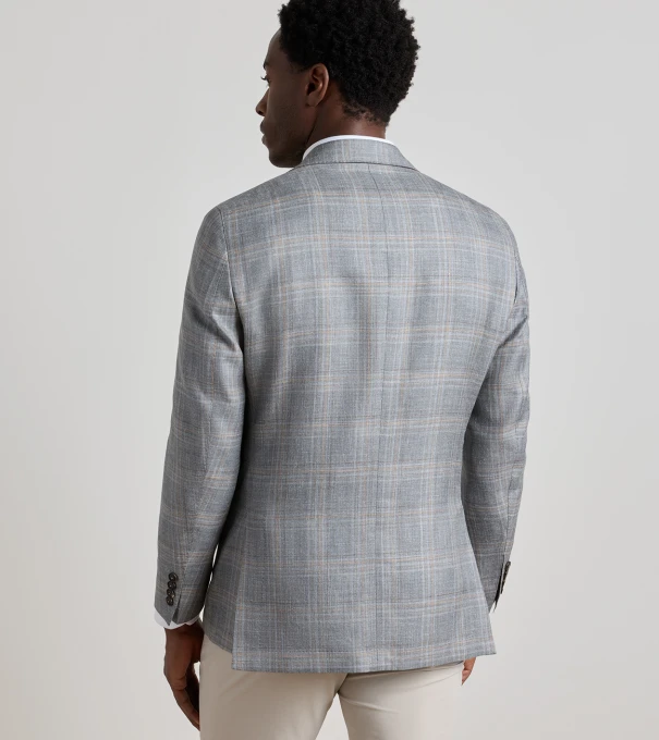 Denby Plaid Soft Jacket in Argento