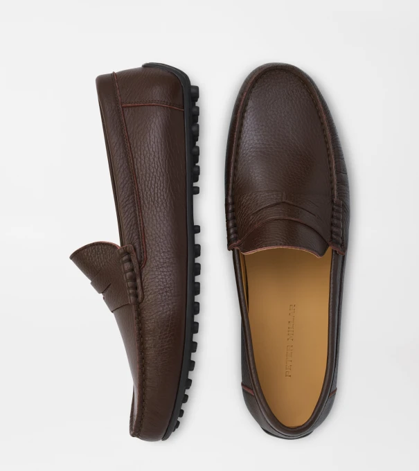 Suffolk Deerskin Leather Driver in Chocolate