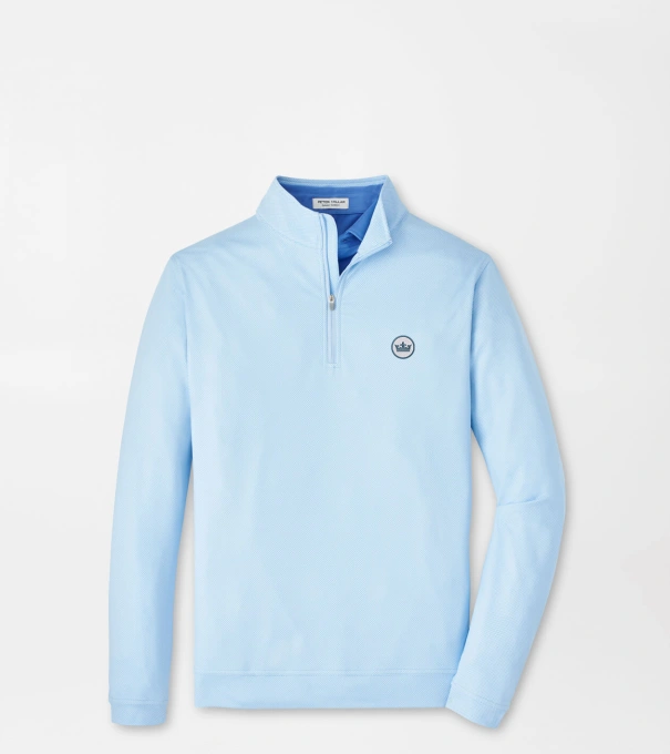 Crown Seal Perth Birdseye Performance Quarter-Zip in PALE BLUE