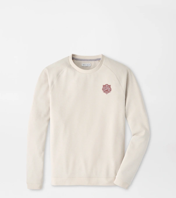 Indiana National Champions Cradle Piqu&eacute; Performance Crewneck in Almond