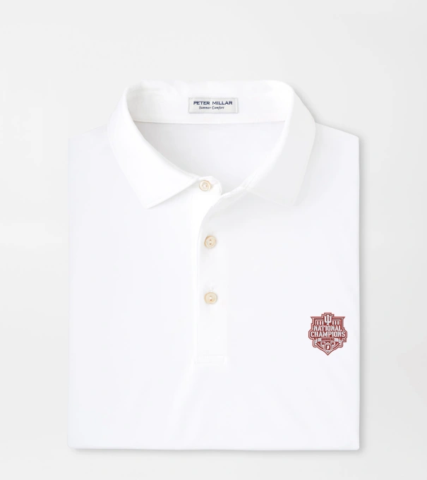 Indiana National Champions Solid Performance Jersey Polo in White