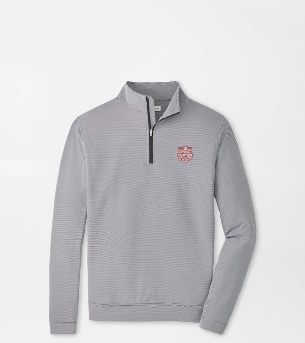 Indiana National Champions Perth Sugar Stripe Performance Quarter-Zip in Black/White