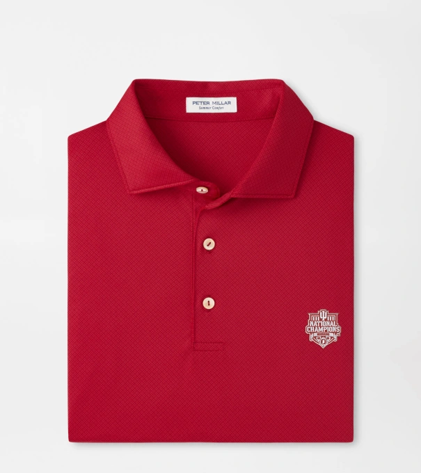 Indiana National Champions Hugo Performance Jersey Polo in Crimson1