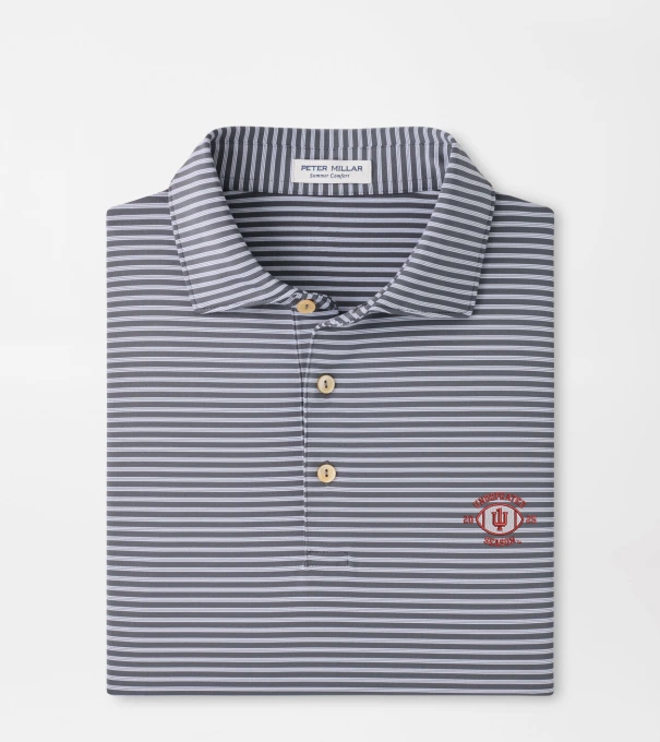 Indiana Undefeated Tiebreaker Performance Jersey Stripe Polo in Iron