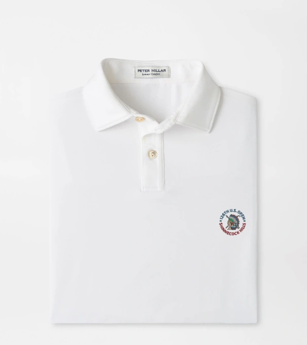 126th U.S. Open Solid Youth Performance Jersey Polo in White