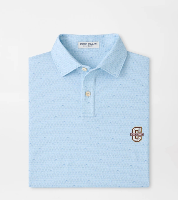 College of Charleston On The Ball Youth Performance Jersey Polo in PALE BLUE