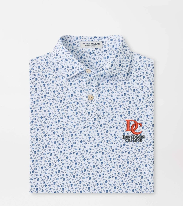 Davidson Kick Off Youth Performance Jersey Polo in Blue Frost