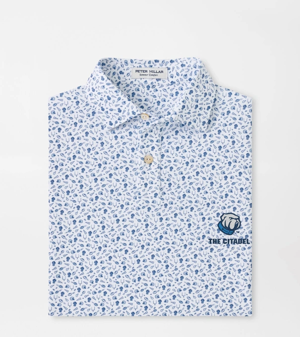 The Citadel Kick Off Youth Performance Jersey Polo in Blue Frost