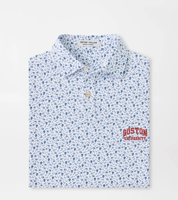 Boston University Kick Off Youth Performance Jersey Polo in Blue Frost