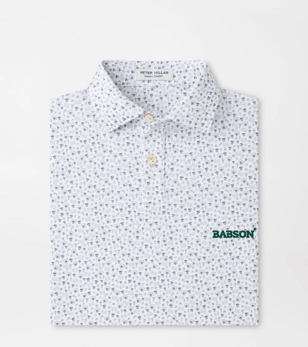 Babson Buzzer Beater Youth Performance Jersey Polo in White