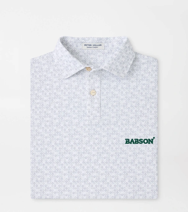 Babson Bases Loaded Youth Performance Jersey Polo in White
