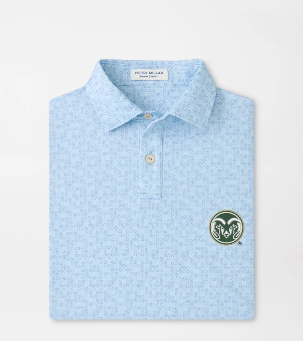 Colorado State Bases Loaded Youth Performance Jersey Polo in PALE BLUE