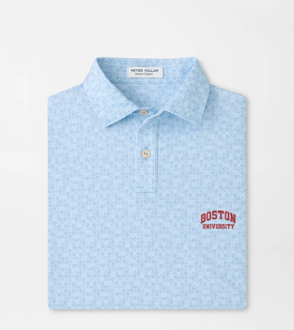 Boston University Bases Loaded Youth Performance Jersey Polo in PALE BLUE