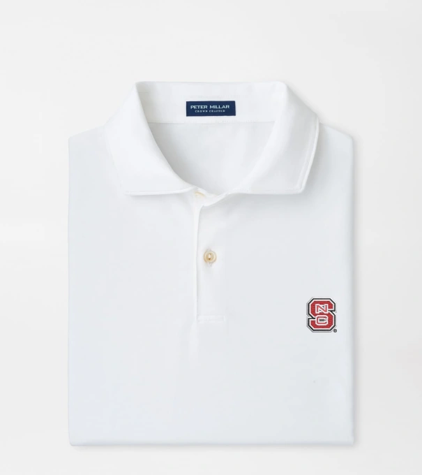 NC State Albatross Cotton-Blend Piqu&eacute; Polo in White