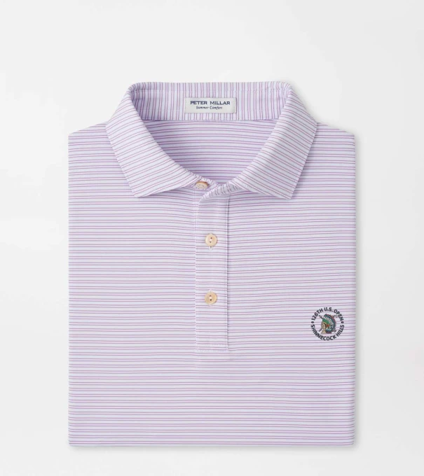 126th U.S. Open Harrington Performance Jersey Polo in White / Purple Iris
