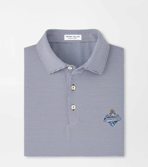 Los Angeles Dodgers World Series Jubilee Performance Jersey Polo in Navy