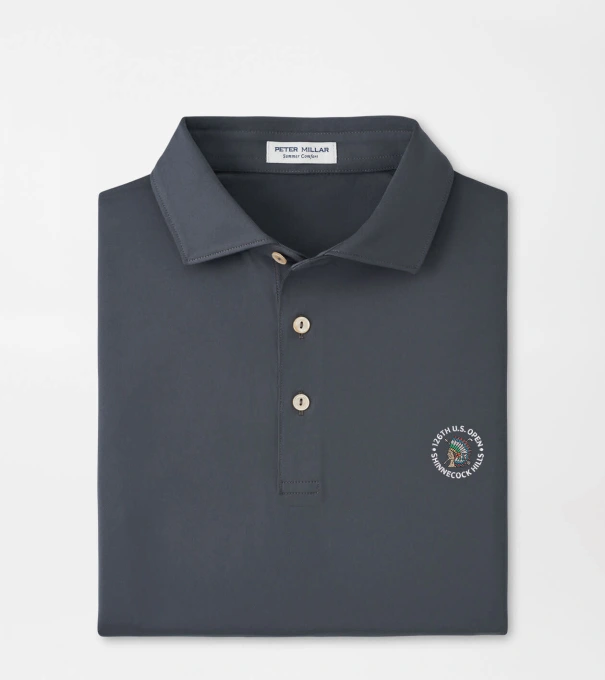 126th U.S. Open Solid Performance Jersey Polo in Iron