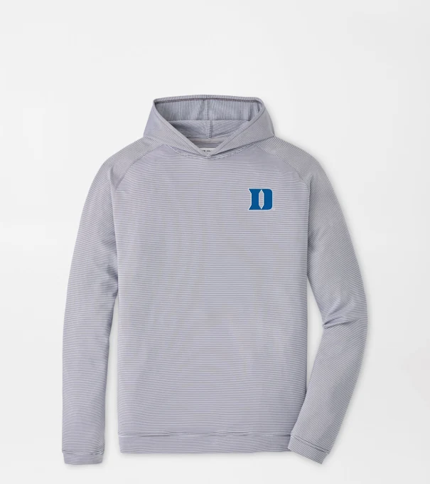 Duke University Pine Sugar Stripe Performance Hoodie in Iron