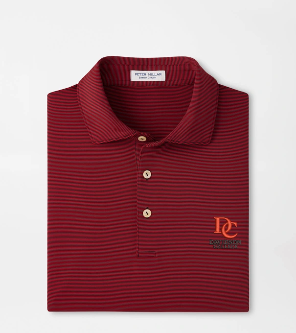 Davidson Jubilee Performance Jersey Polo in Black / Red3