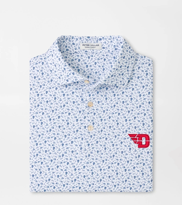 University of Dayton Kick Off Performance Jersey Polo in Blue Frost