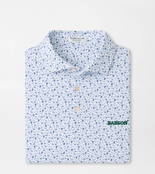 Babson Kick Off Performance Jersey Polo in Blue Frost