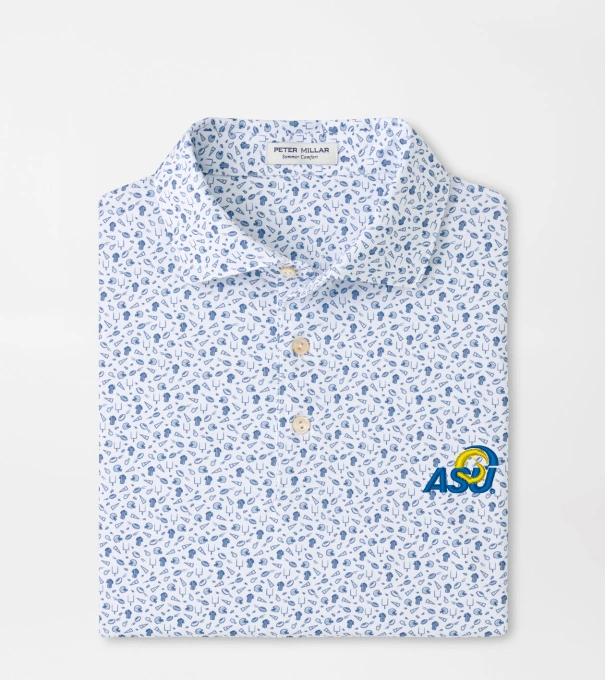 Angelo State University Kick Off Performance Jersey Polo in Blue Frost