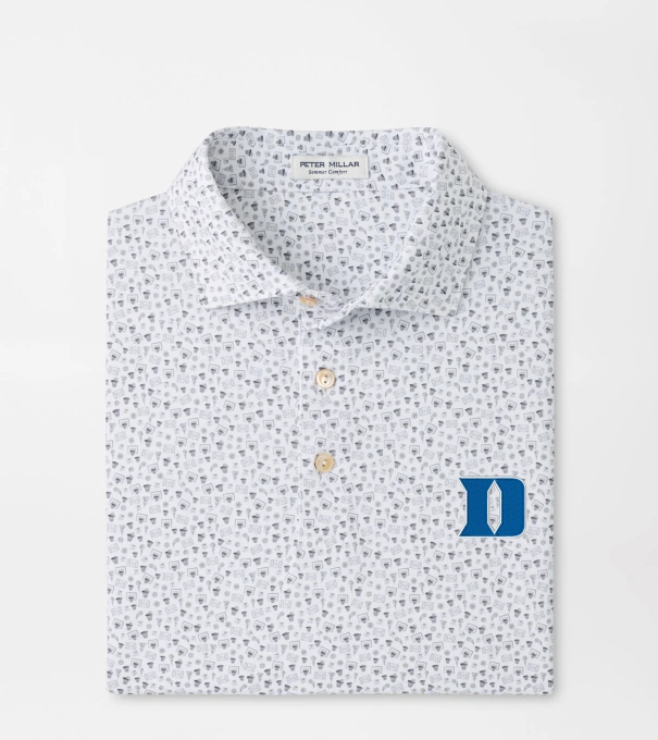 Duke University Buzzer Beater Performance Jersey Polo in White