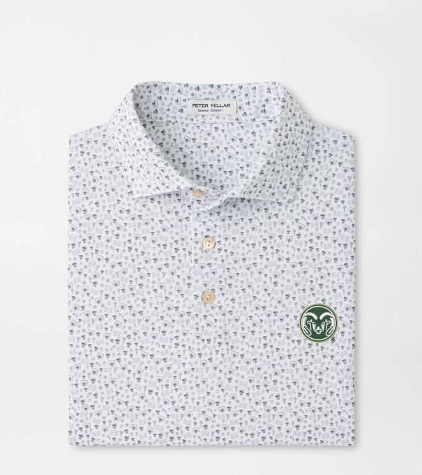 Colorado State Buzzer Beater Performance Jersey Polo in White