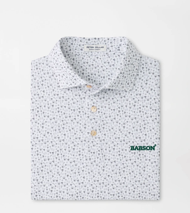 Babson Buzzer Beater Performance Jersey Polo in White