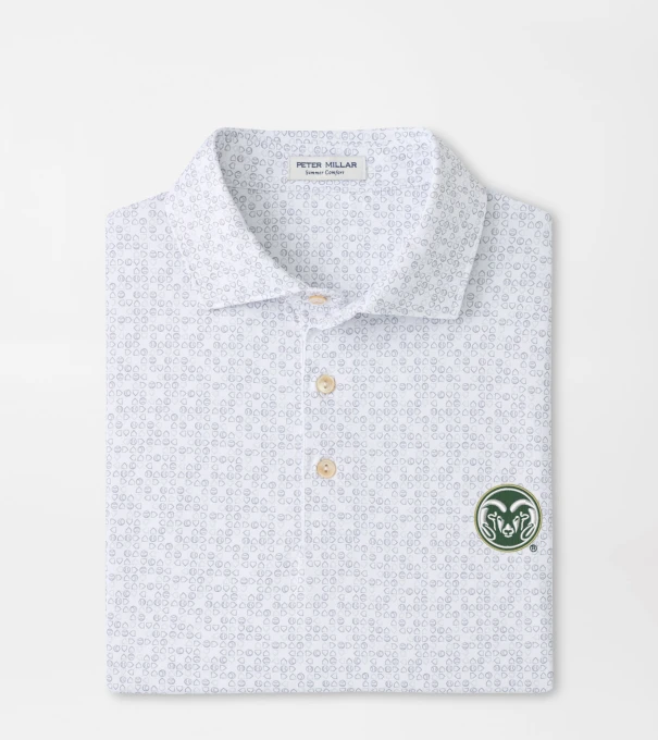 Colorado State Bases Loaded Performance Jersey Polo in White