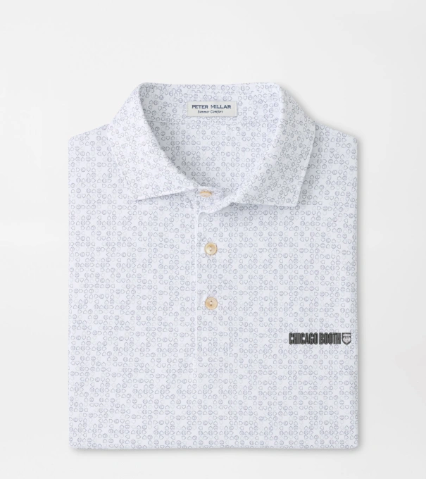 University of Chicago Booth Bases Loaded Performance Jersey Polo in White