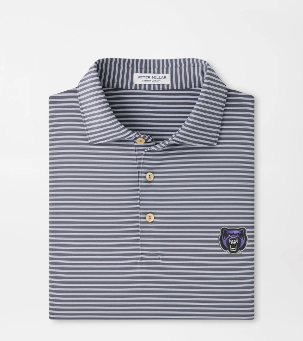 Central Arkansas Tiebreaker Performance Jersey Stripe Polo in Iron