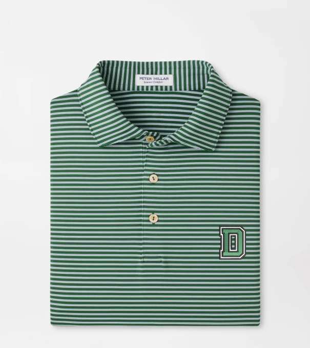 Dartmouth Tiebreaker Performance Jersey Stripe Polo in Green1