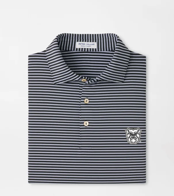 Butler Tiebreaker Performance Jersey Stripe Polo in Black