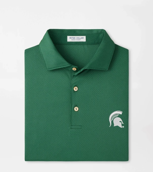 Michigan State Spartans Hugo Performance Jersey Polo in Green1