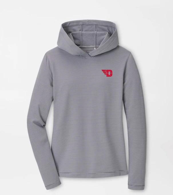 University of Dayton Women's Pine Sugar Stripe Performance Hoodie in Iron